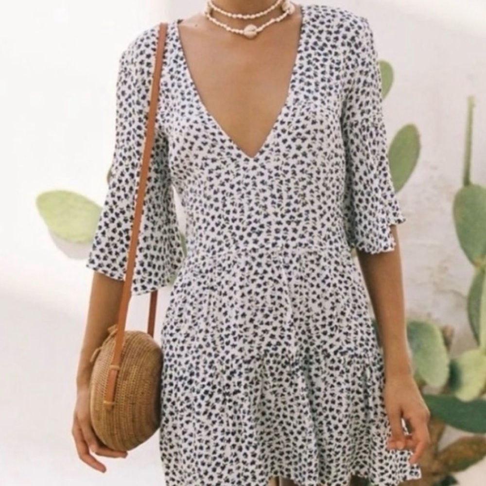 Faithful the Brand Mini V-Neck Dress